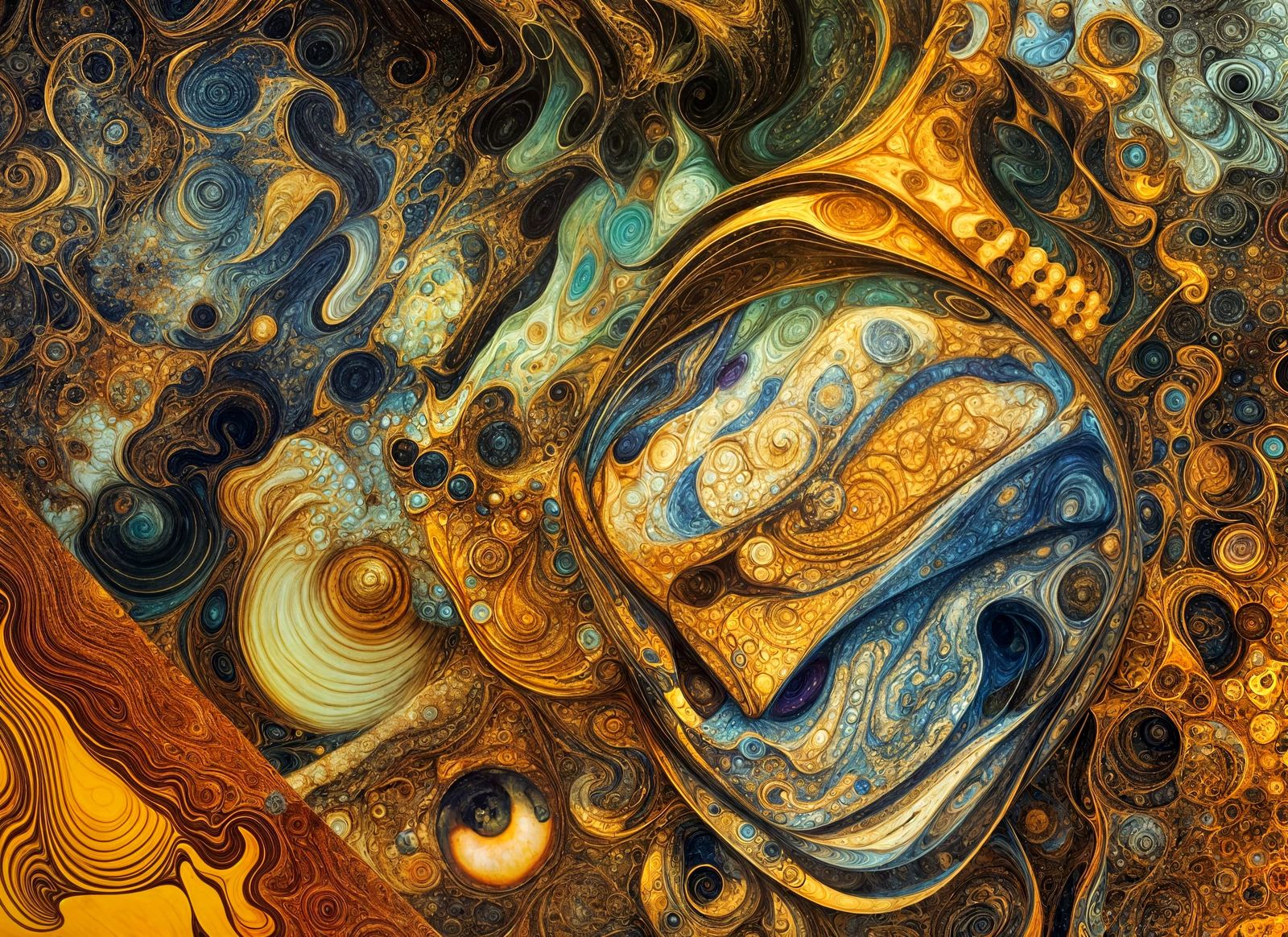 Abstract Fractal Painting in Hyperreal Style