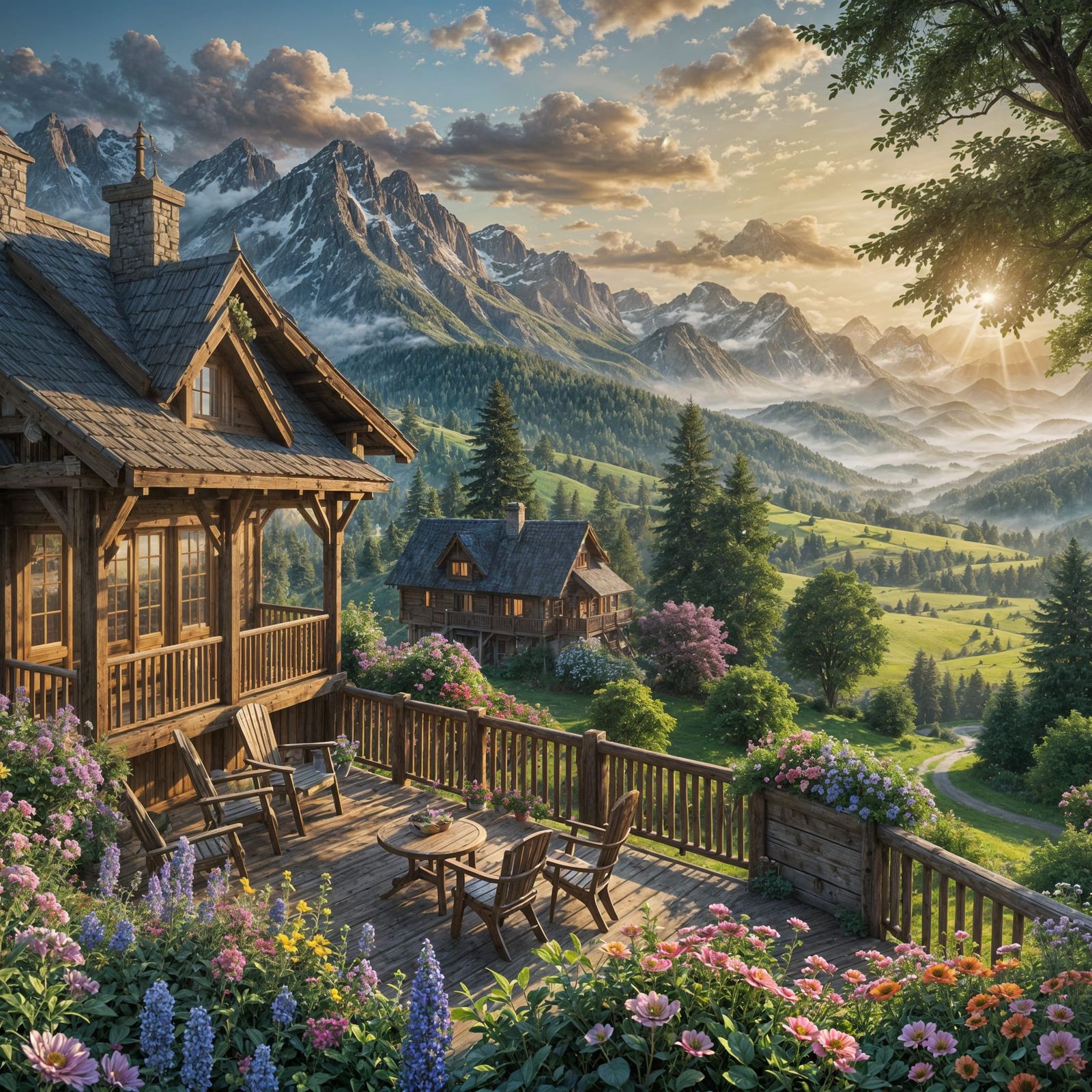 Canadian Lodge Morning Glory in Fantasy Landscapes