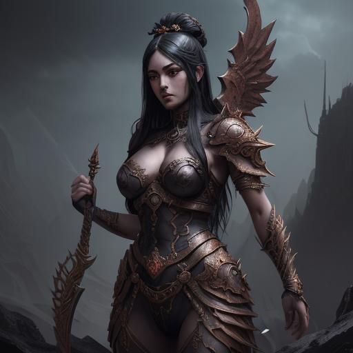 Goddess of War: Detailed Matte Painting