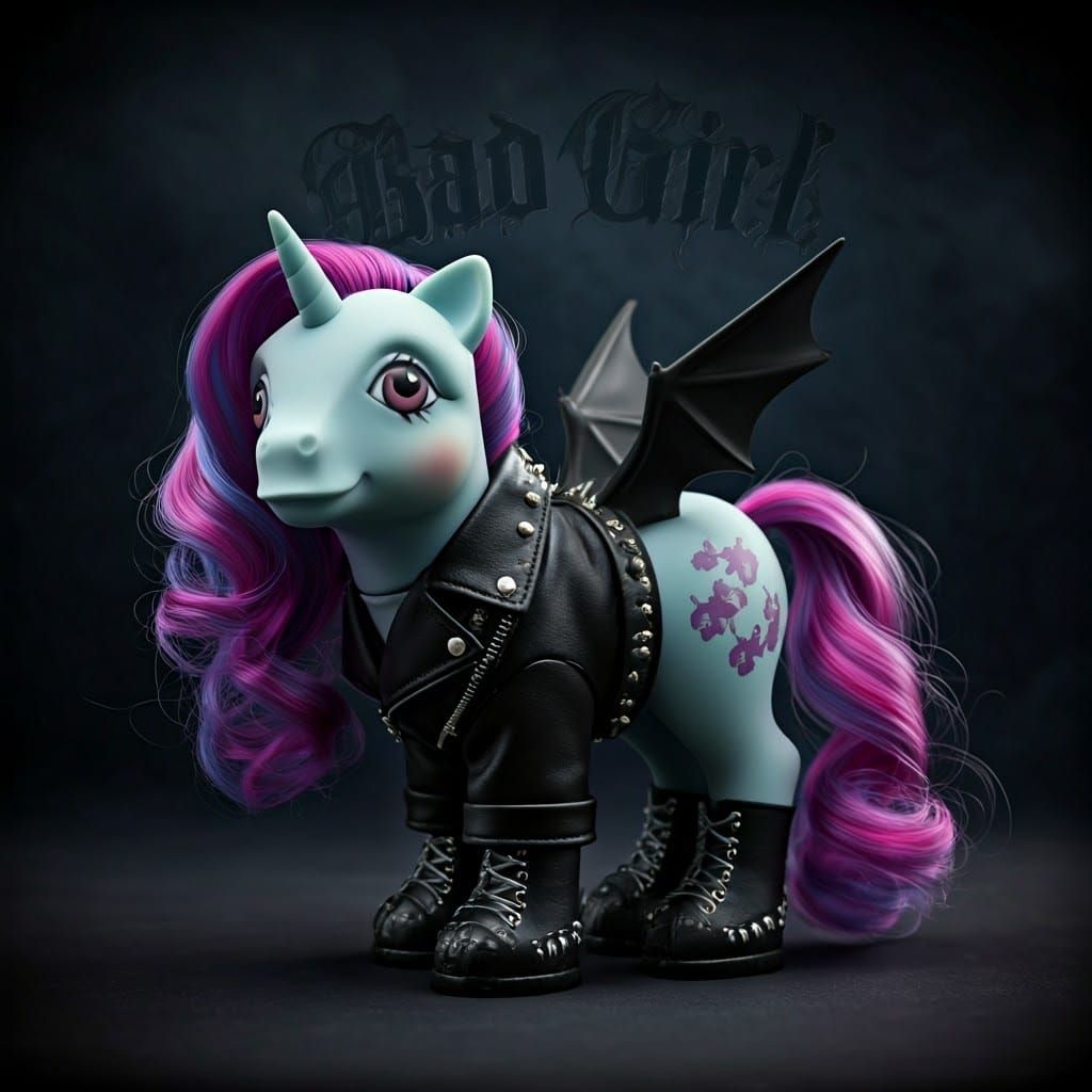 Gothic Pony with Bat Wings in Burton Style