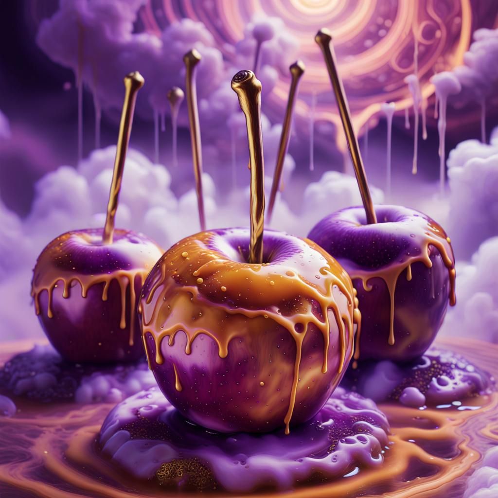 Poisoned Caramel Apples on Mystical Altar: Holographic Art