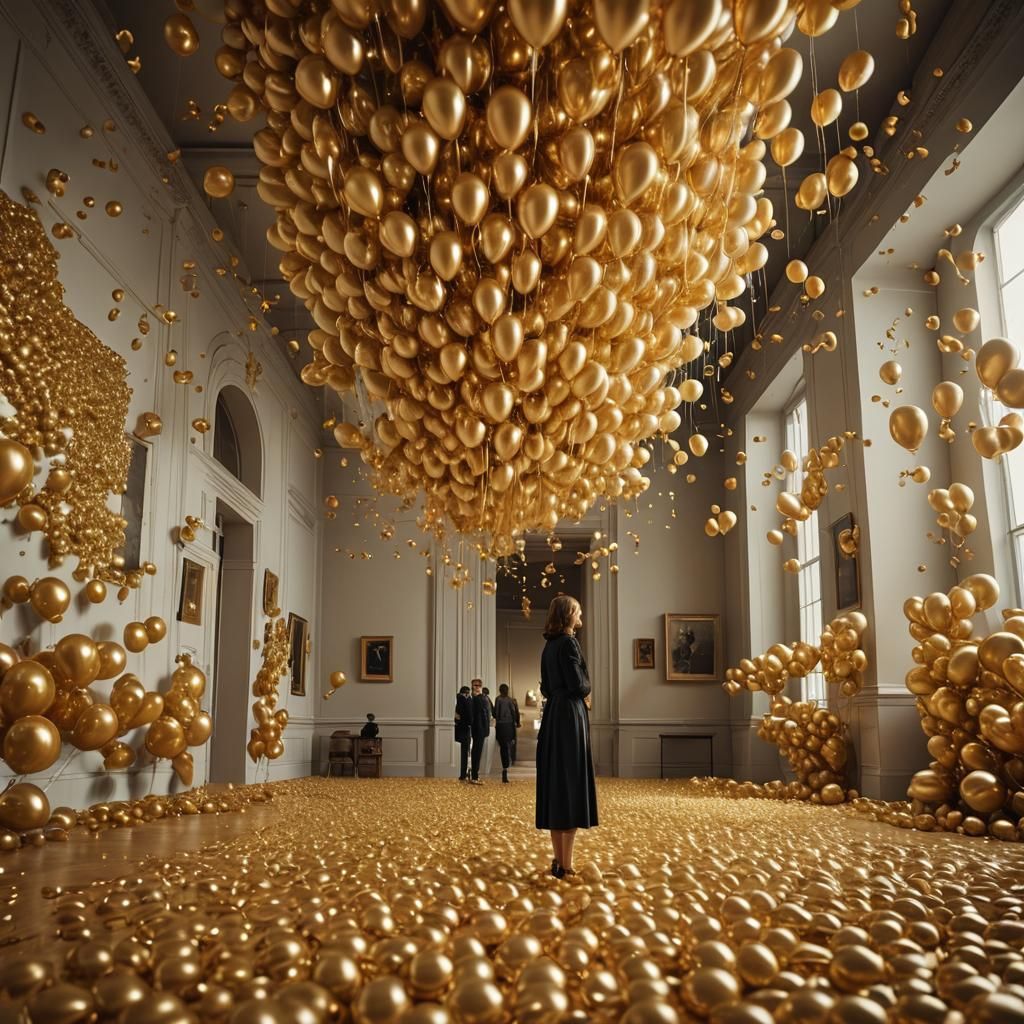 Golden Balloons Spell Fifty Thousand in Gallery