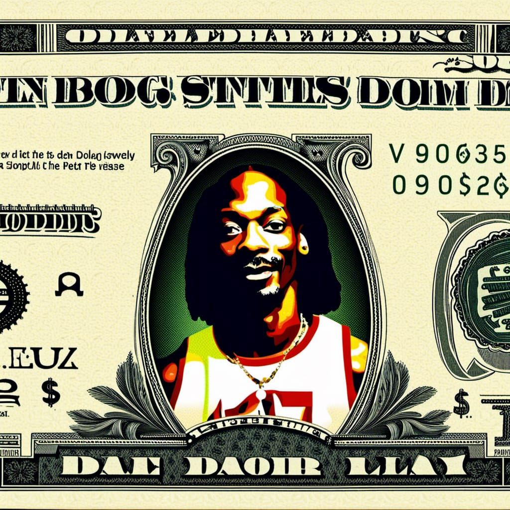 Snoop Dogg Dollar Bill Art