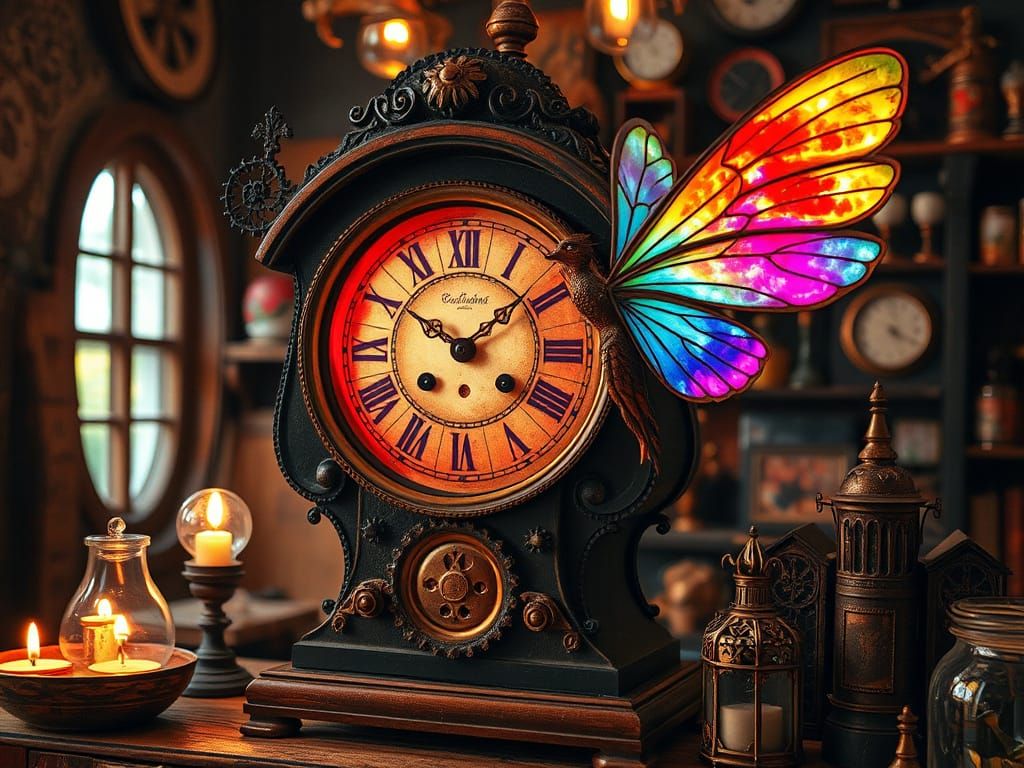 Steampunk Fairy Craftsmanship in an Antique Glass Music Box