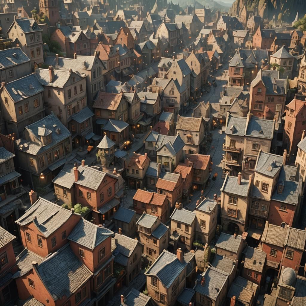 Town Full of Cute Kitties: Digital Matte Painting