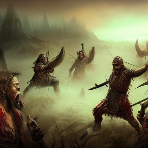 Viking and Native American Zombie Apocalypse Battle