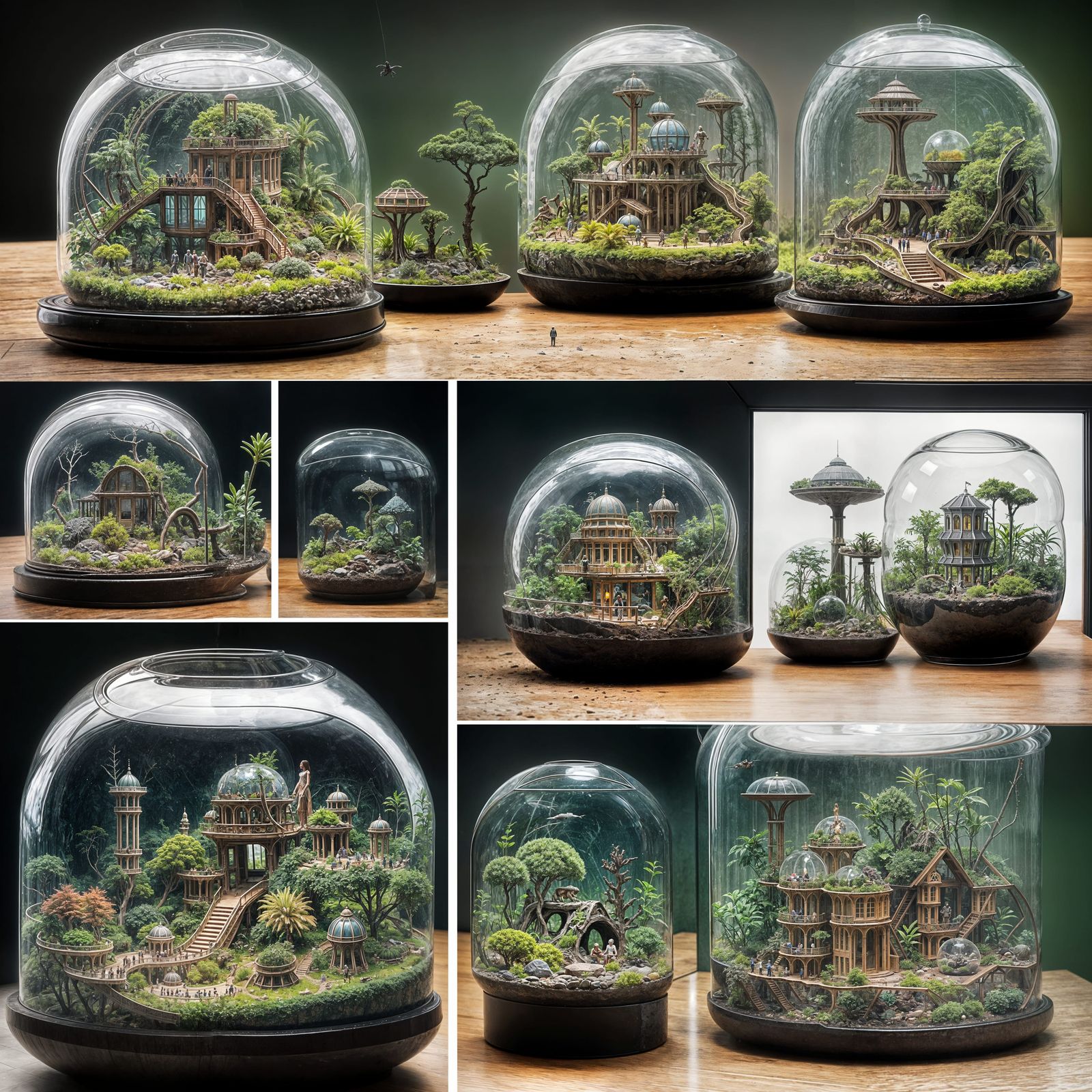 Alien Terrarium: Humans in Captivity, Hyperrealistic Concept...