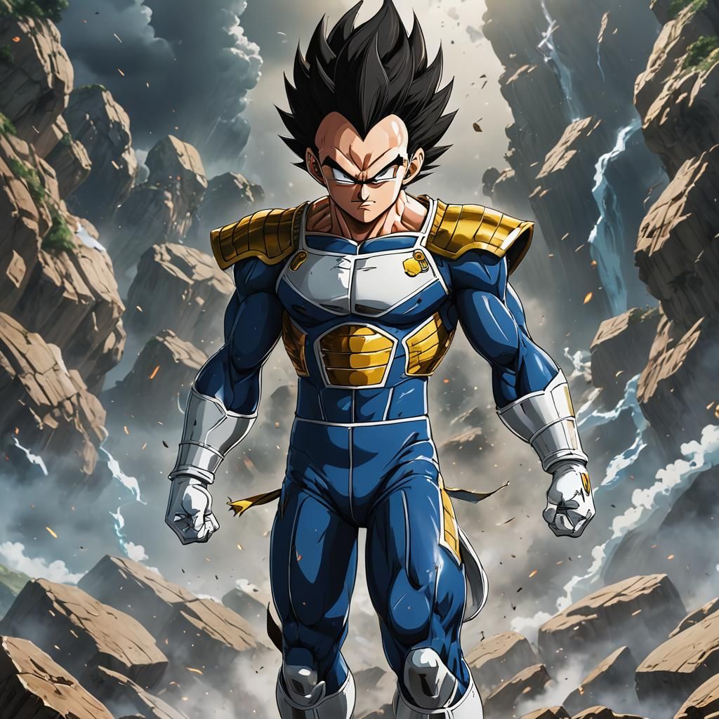 Vegeta in One Piece Anime Style