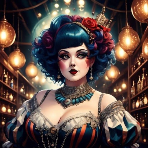 1920s Goth Flapper in Speakeasy