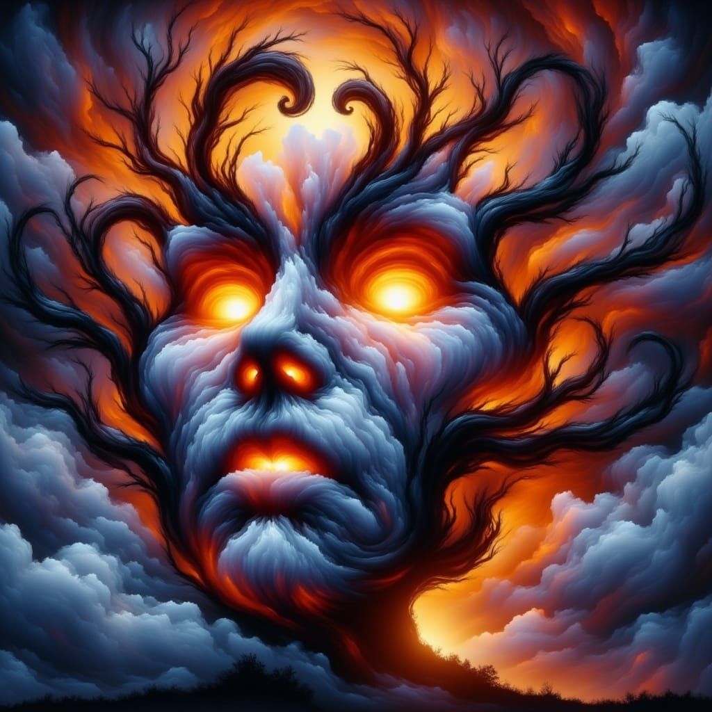 Glowing Horror Pumpkin with Tentacles