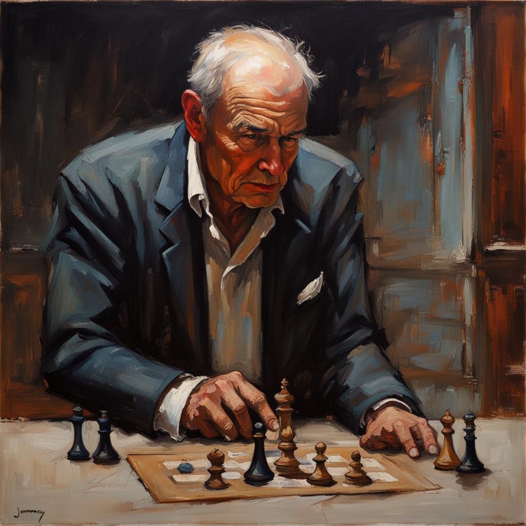 Contemplative Figure in Oil Painting by Gurney