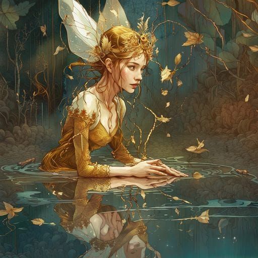 Ethereal Fairy Princess Water Portrait