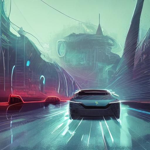 Black Panther on Polestar in Neon Cityscape