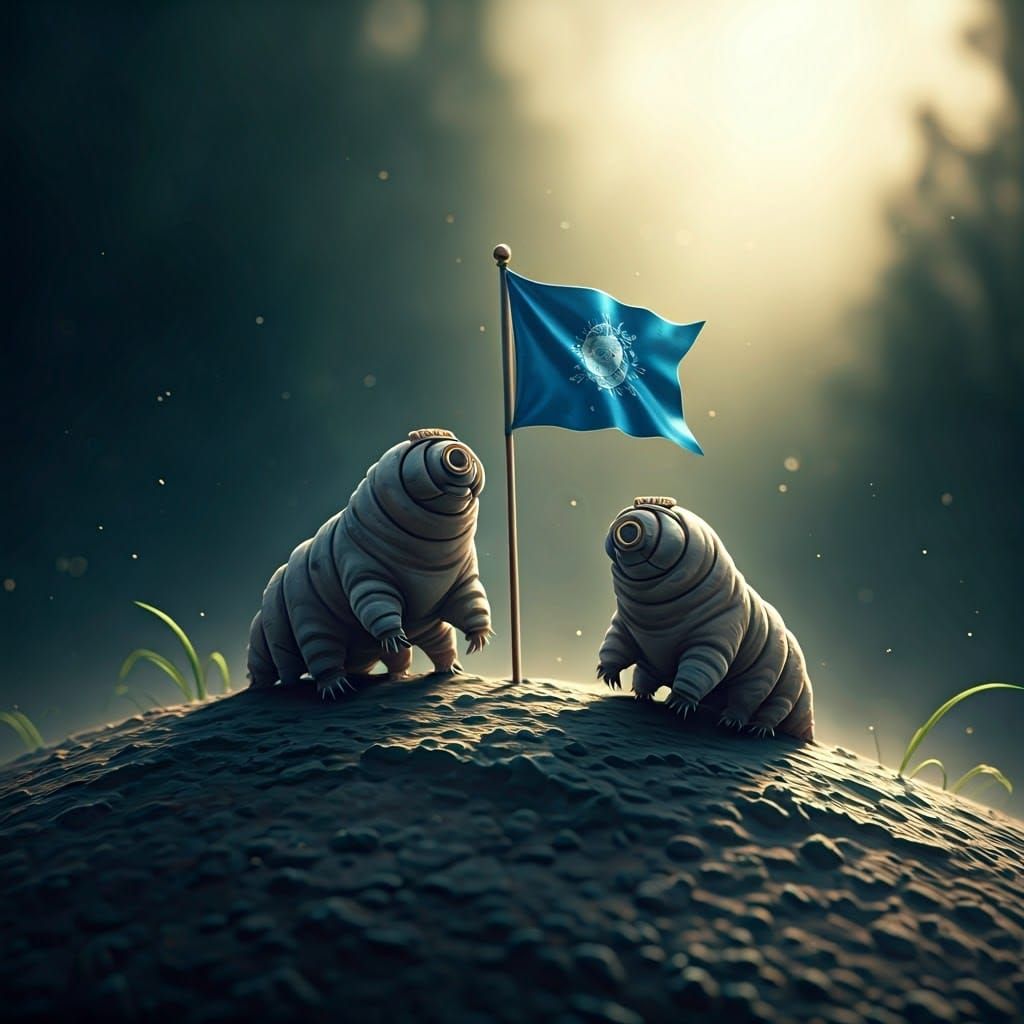 Tardigrades Unite in a Dreamy Alien Landscape
