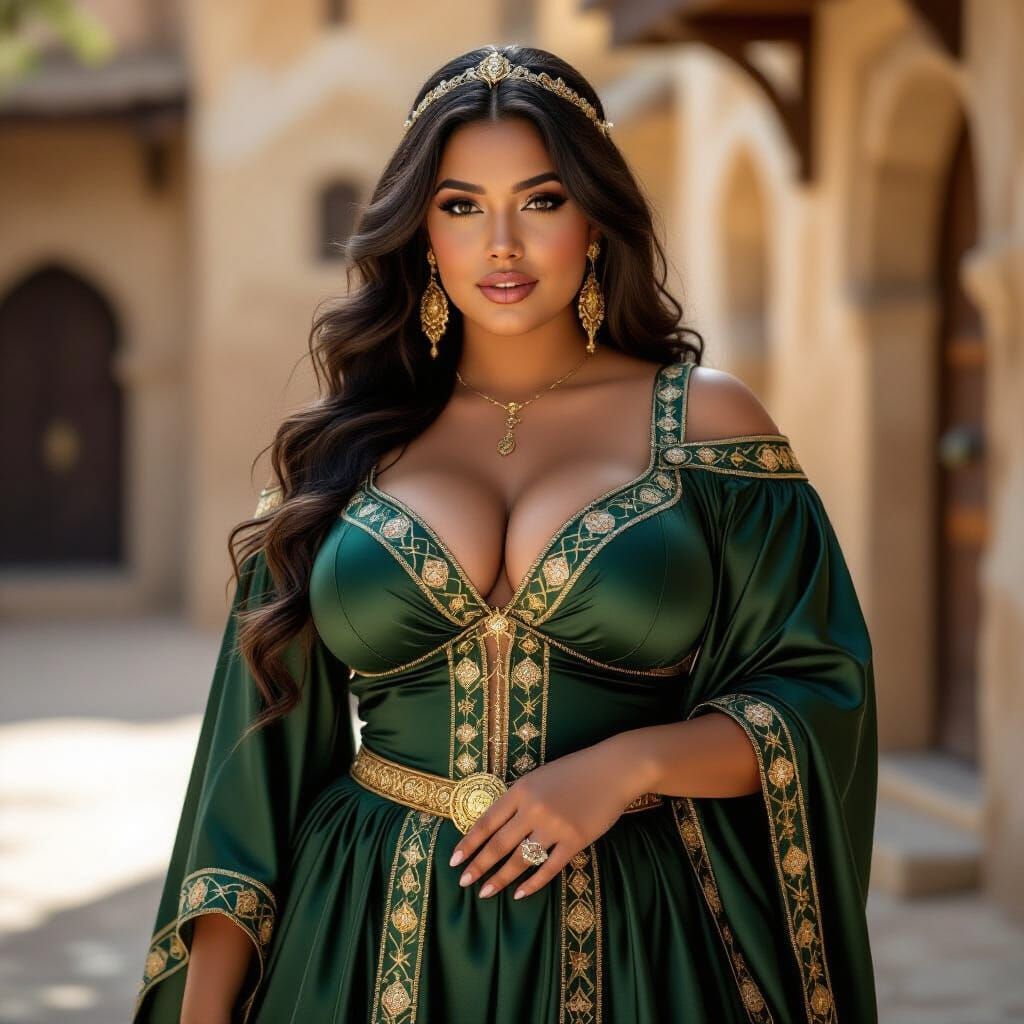 Stunning Black Female Genie in Medieval Fairytale