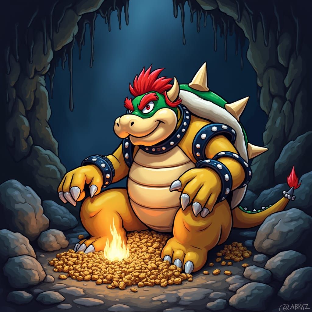 Classic Nintendo Character Bowser Junior in Treasure Hoard