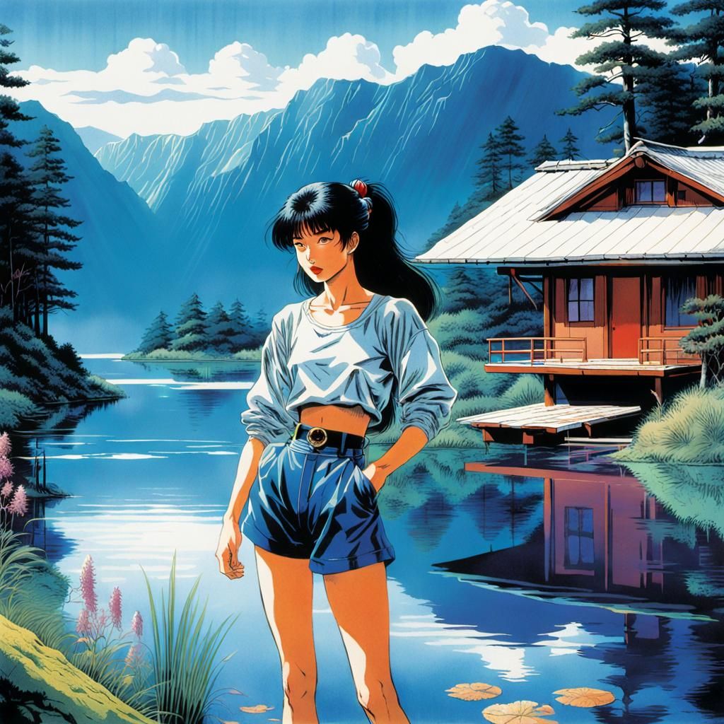 Manga Illustration of Resilient Woman in Fashion Pose