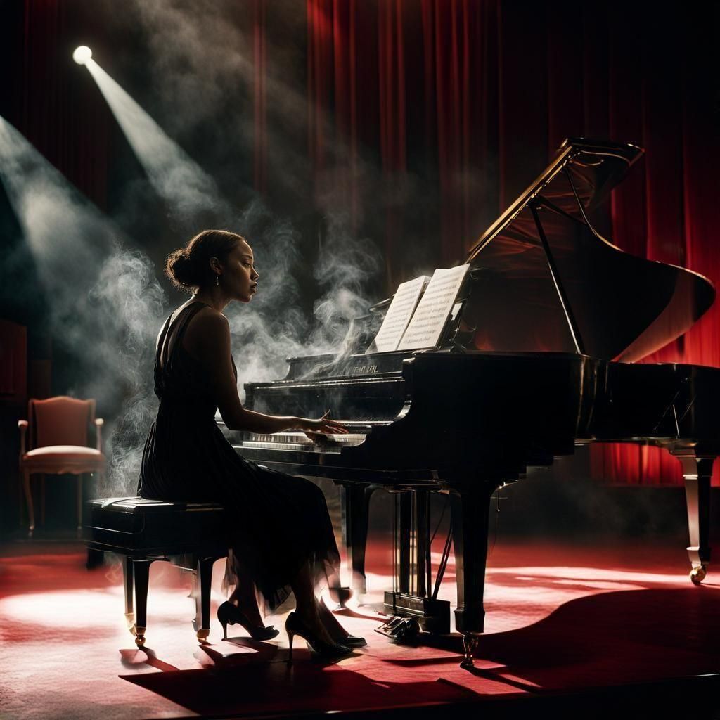 Jazz Singer in Smoky Club: Cinematic Film Still