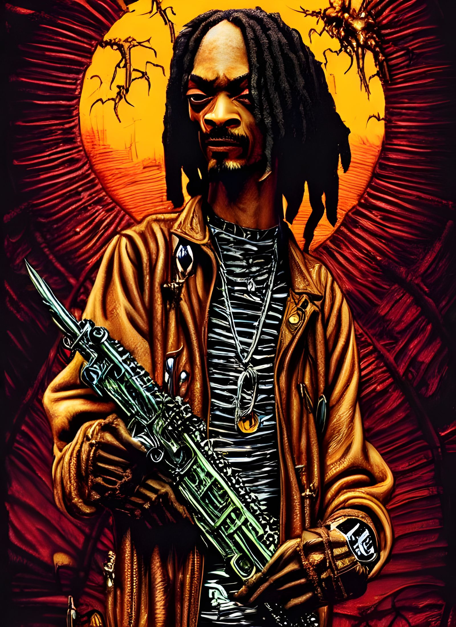 Chibi Snoop Dog, Demon Hunter in Comic Style