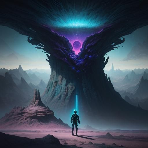 Surreal Encounter on Alien Planet: Matte Painting