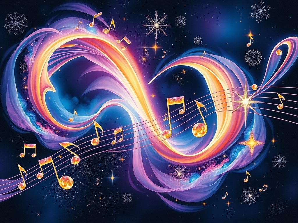 Cosmic Symphony: Galaxies Form Musical Notes in Space