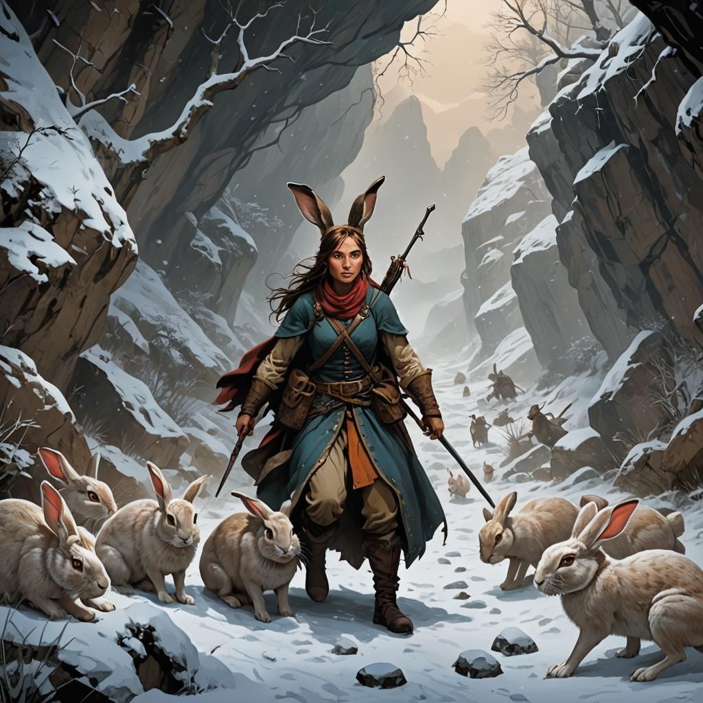 In the story "The Rabbit Huntress and Her Adventures," a you...