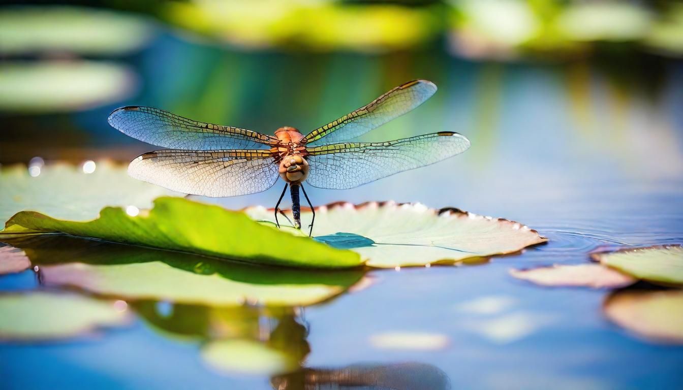 Dragonfly in Dreamy Impressionist Watercolor Style