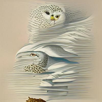 Detailed Snowy Owl Illustration in 3D
