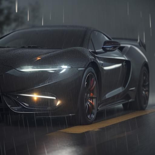 Luxury Supercar Driving in the Rain