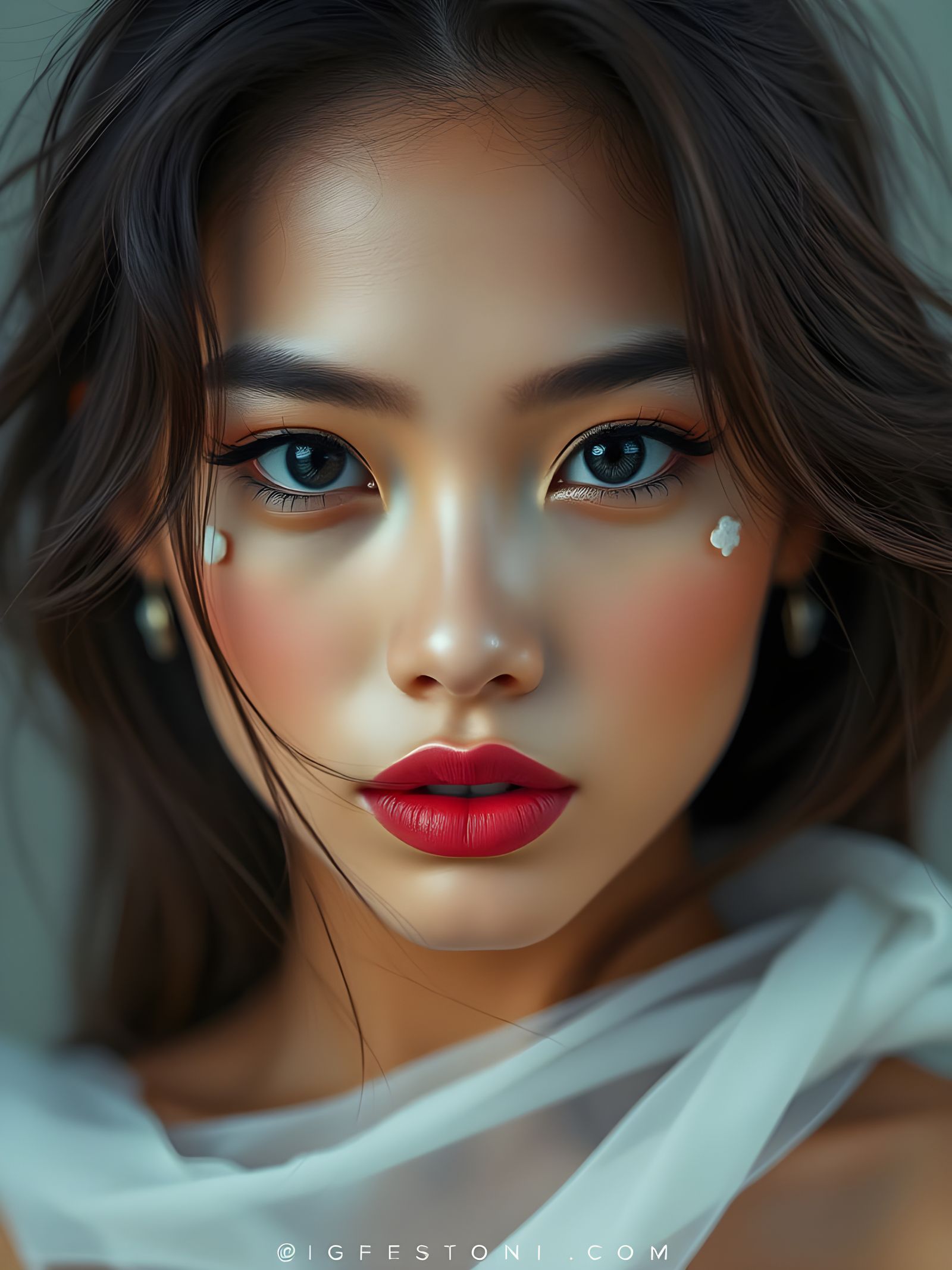 Crisp focus Canon 1D DSLR portrait model proto. Perfect maga...