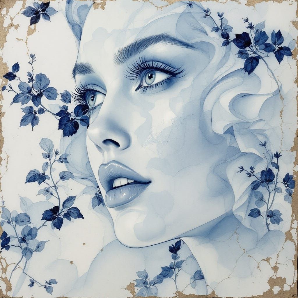 Ethereal Pin-Up in Frosty Blue and White