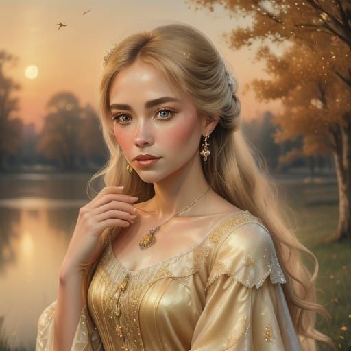 Romantic Realism: Woman in Lace Shawl