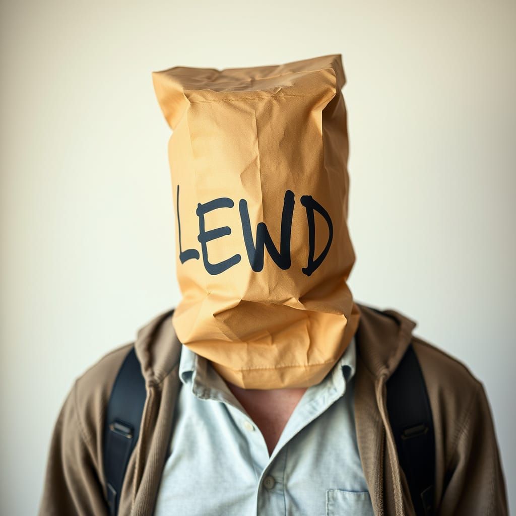 Man with LEWD Bag: Professional Photography