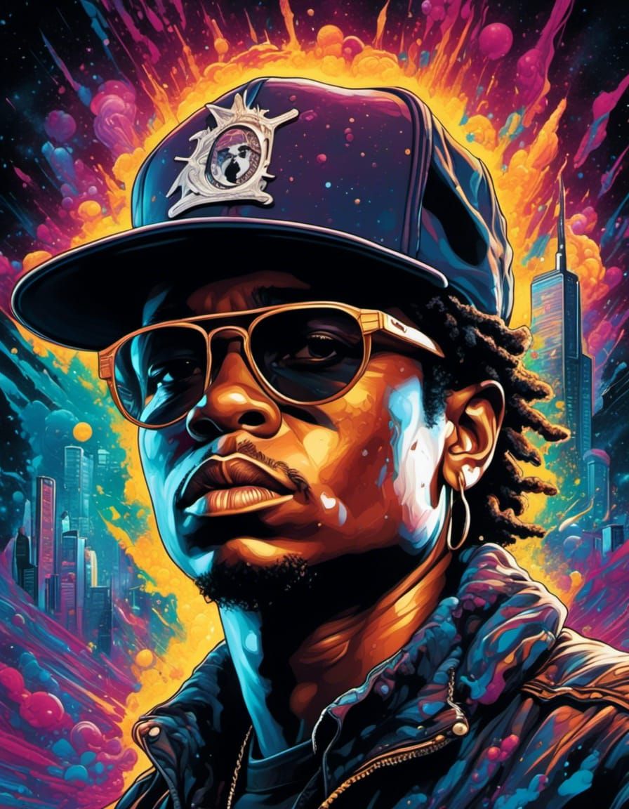 Eazy-E Graffiti Portrait in Comic Book Style