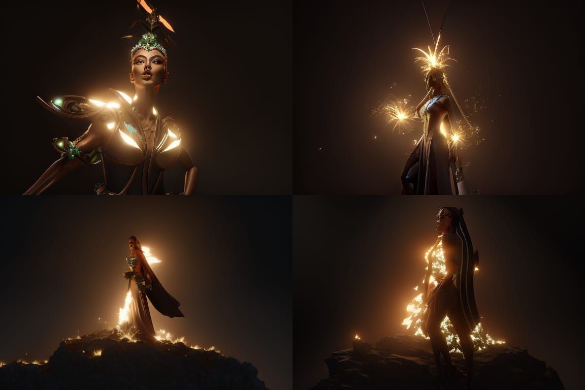 Elegant Portrait in Detailed Flower Garden