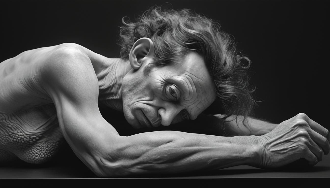 Surreal Portraits in White Laboratory, Hyperrealistic Style