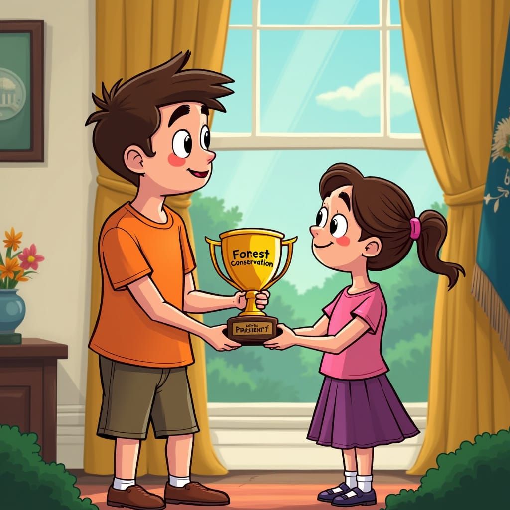 Cartoon Children Receive Award in White House