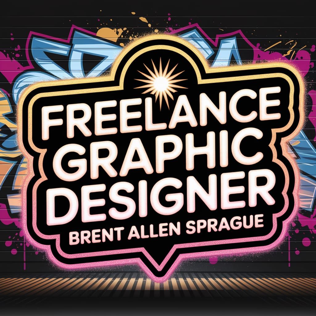 Glam-Futuristic Logo Design with Gradient and Graffiti