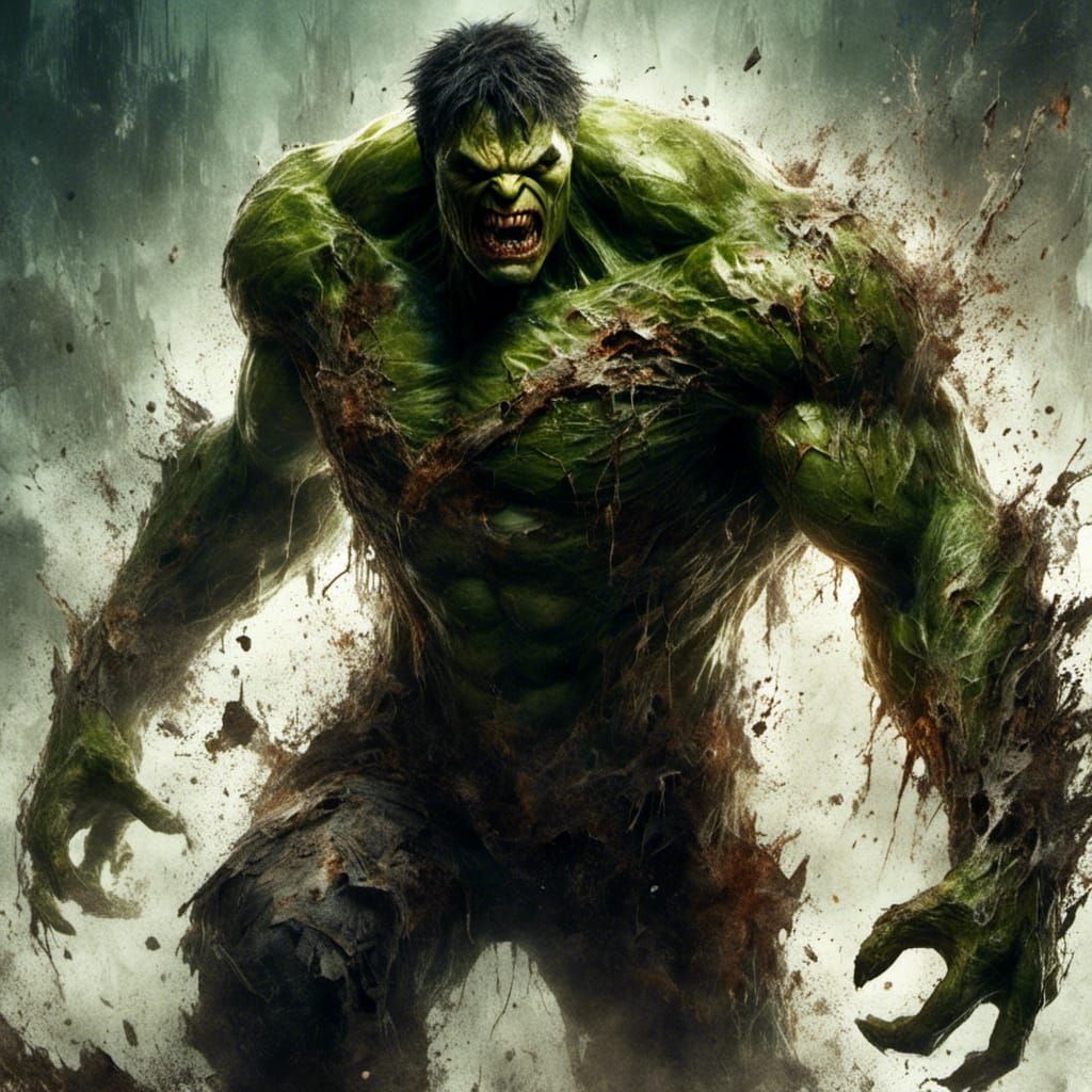 The Hulk in Macabre Anime Manga Style