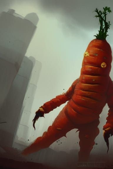 Sinister Giant Carrot Monster Art