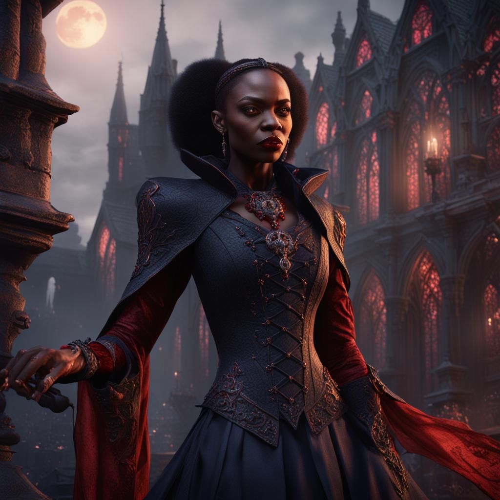 N'Bushe Wright as Detailed Vampire Concept Art