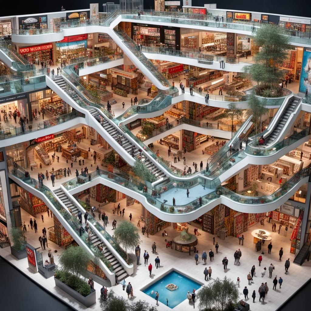 Detailed 8K Floor Plan of a Giant Mall