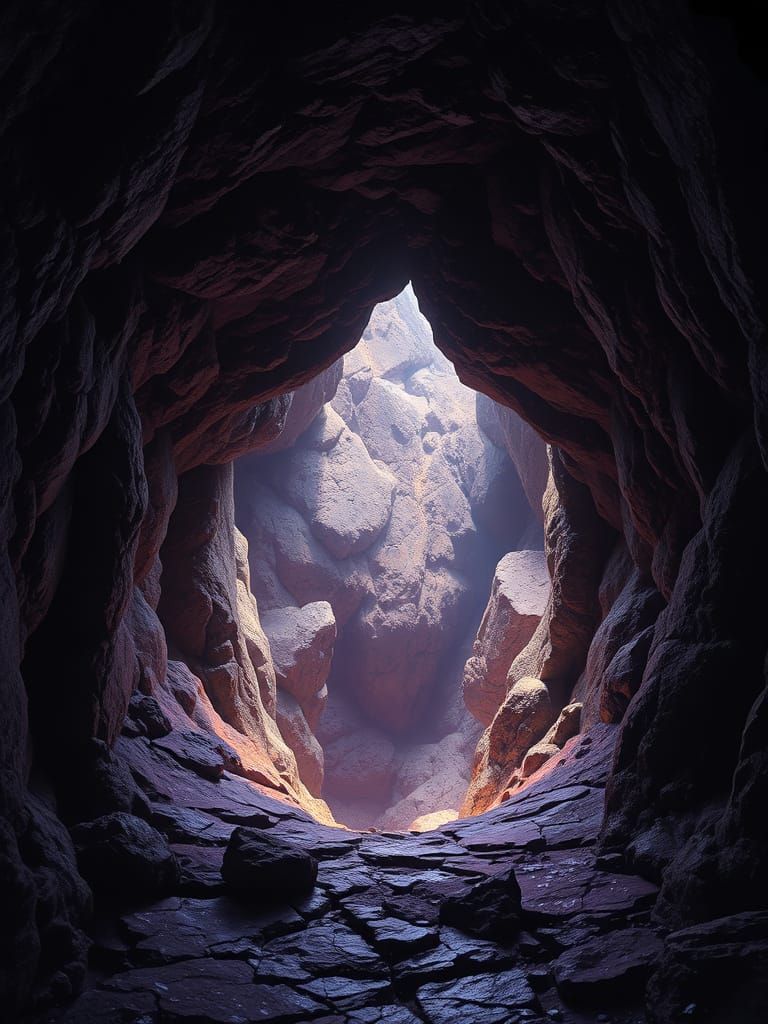 Dark Fantasy Cave Entrance in Larry Elmore's Style
