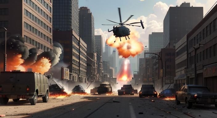 Zombie Apocalypse in Metropolis: 3D Anime Art