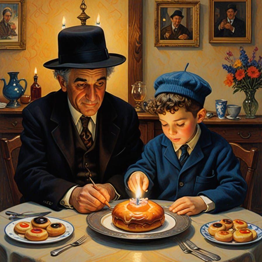 Joyful Hanukkah Celebration with Young Hasidic Boys
