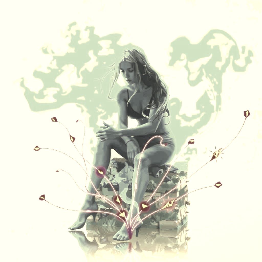 Mysterious Smoke Figure in Ethereal Blue Haze