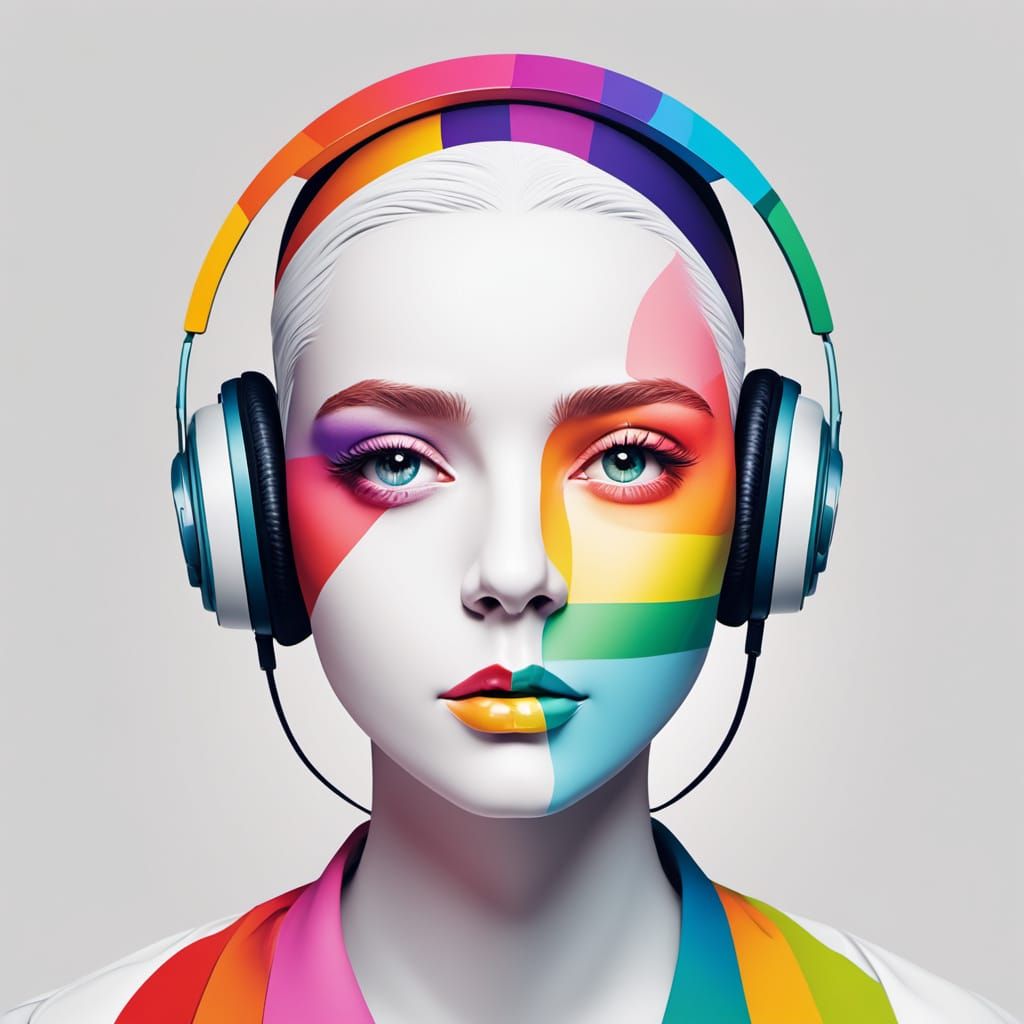 Vibrant Rainbow Pickett in Modern Minimalist Art