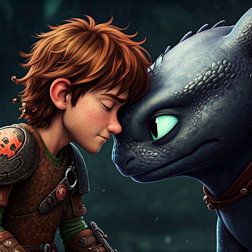Hiccup and Toothless: A Matte Painting in 8k