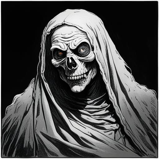 Gothic Horror Scene in Style of Gustave Doré