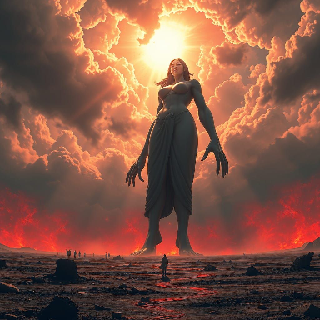 Colossal Goddess Dominates a Dystopian Apocalypse in Cyberpu...